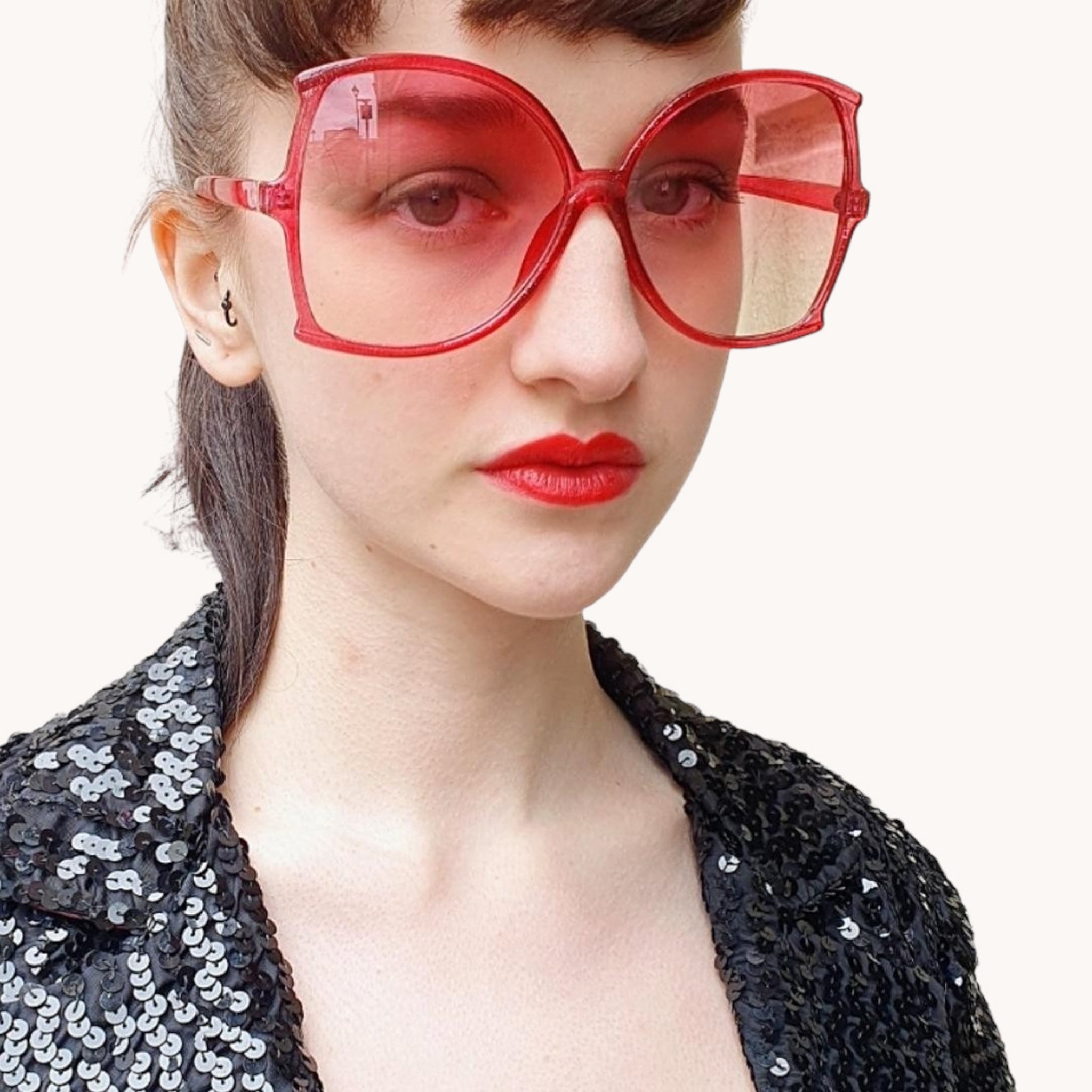 Oversized Sunglasses Pink. – Madampopoff