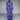 1970s Vintage Blue  Floral Print Long Sleeve  Maxi Dress M